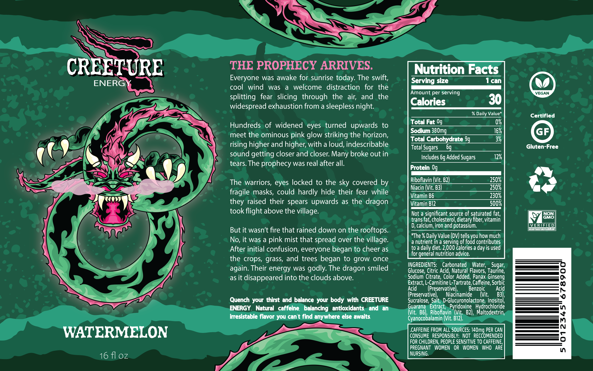Creeture Watermelon Label