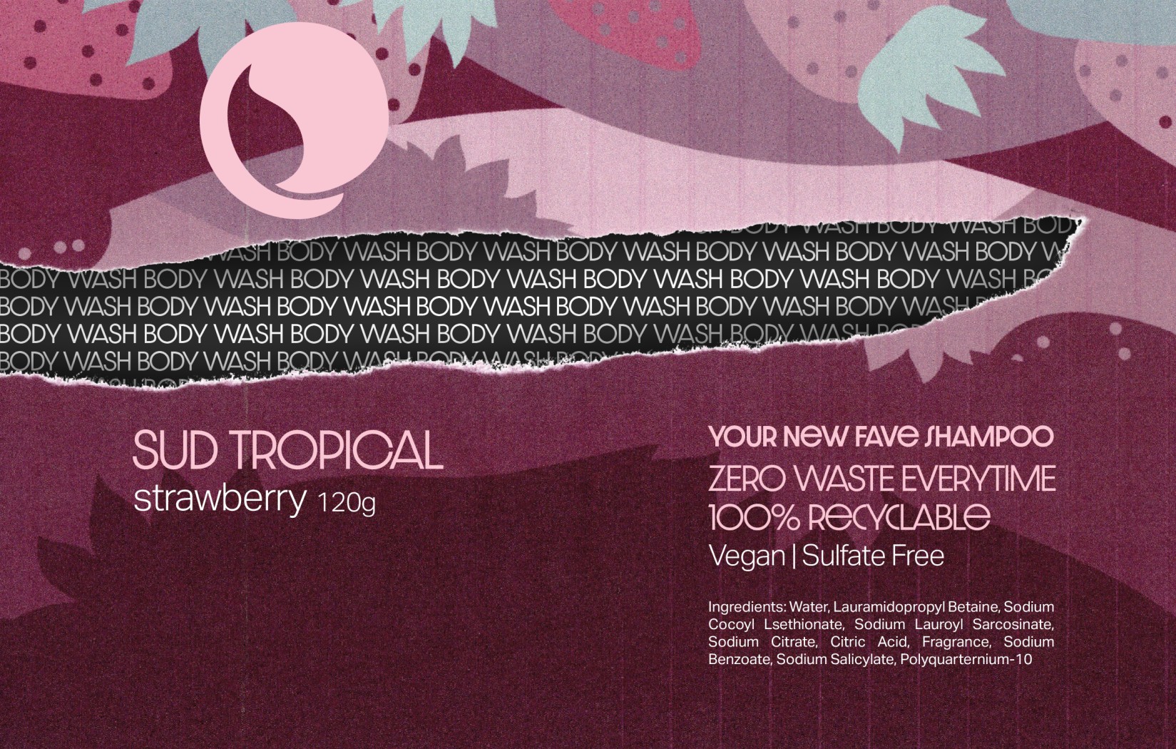 Sud Tropical Body Wash Label